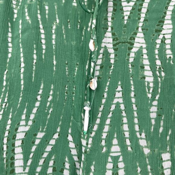 ZARA Green Printed Pajama Style Resort Set Top & Pants Small Medium Boho - Picture 12 of 12